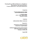 Cover page of Pursuing Energy-Efficient Behavior in a Regulatory Environment: Motivating Policymakers, Program Administrators, and Program Implementers