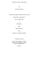 Cover page: The Reactive Theory of Punishment