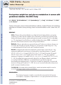 Cover page: Post‐partum weight loss and glucose metabolism in women with gestational diabetes: the DEBI Study