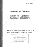 Cover page: INTERNAL IONIZATION THAT FOLLOWS A REACTION BETWEEN COMPLEX NUCLEI