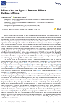 Cover page: Editorial for the Special Issue on Silicon Photonics Bloom