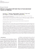 Cover page: Obesity Is Associated with Early Onset of Gastrointestinal Cancers in California