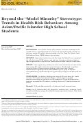 Cover page: Beyond the “Model Minority” Stereotype: Trends in Health Risk Behaviors Among Asian/Pacific Islander High School Students