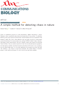 Cover page: A simple method for detecting chaos in nature