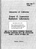 Cover page: INDEX OF LRL BERKELEY MECHANICAL ENGINEERING DEPARTMENT ENGINEERING NOTES AND SPECIFICATIONS VOLUME 2