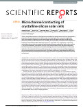 Cover page: Microchannel contacting of crystalline silicon solar cells