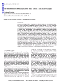 Cover page: The distributions of binary system mass ratios: a less biased sample