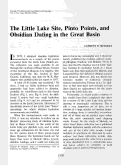 Cover page: The Little Lake Site, Pinto Points, and Obsidian Dating in the Great Basin