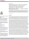 Cover page: Fisheries governance in the face of climate change: Assessment of policy reform implications for Mexican fisheries.