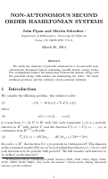 Cover page: Non-autonomous second order Hamiltonian systems