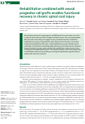 Cover page: Rehabilitation combined with neural progenitor cell grafts enables functional recovery in chronic spinal cord injury