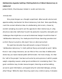 Cover page: Deliberative Agenda Setting: Piloting Reform of Direct Democracy in California