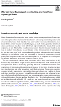 Cover page of Why just these four ways of coordinating, and how Homo sapiens got them