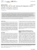 Cover page: Not too sick, not too well: reducing the diagnostic void in pediatric emergency medicine.