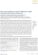 Cover page: Fast and Cost-Effective Genetic Mapping in Apple Using Next-Generation Sequencing