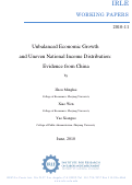 Cover page: Unbalanced Economic Growth and Uneven National Income Distribution: Evidence from China