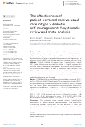 Cover page: The effectiveness of patient-centered care vs. usual care in type 2 diabetes self-management: A systematic review and meta-analysis