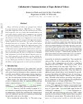 Cover page: Collaborative Summarization of Topic-Related Videos