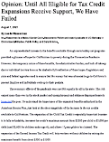 Cover page: Until All Eligible for Tax Credit Expansions Receive Support, We Have Failed