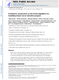 Cover page: Promotores' perspectives on the virtual adaptation of a hereditary breast cancer education program