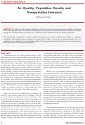 Cover page: Air Quality: Population Density and Transportation Emissions