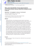 Cover page: Worry, work, discrimination: Socioecological model of psychological distress among Central Asian immigrant women in Russia.