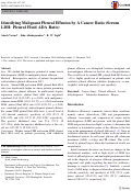 Cover page: Identifying Malignant Pleural Effusion by A Cancer Ratio (Serum LDH: Pleural Fluid ADA Ratio)