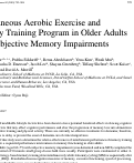 Cover page: Simultaneous Aerobic Exercise and Memory Training Program in Older Adults with Subjective Memory Impairments.