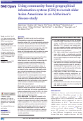 Cover page: Using community-based geographical information system (GIS) to recruit older Asian Americans in an Alzheimers disease study.