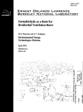 Cover page: Formaldehyde as a Basis for Residential Ventilation Rates