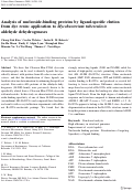 Cover page: Analysis of nucleoside-binding proteins by ligand-specific elution from dye resin: application to Mycobacterium tuberculosis aldehyde dehydrogenases