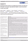 Cover page: Nutritional interventions to ameliorate the effect of endocrine disruptors on human reproductive health: A semi‐structured review from FIGO