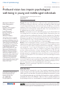 Cover page: Profound vision loss impairs psychological well-being in young and middle-aged individuals