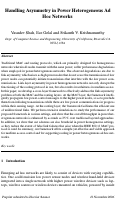 Cover page: Handling asymmetry in power heterogeneous ad hoc networks