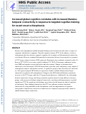 Cover page: Increased global cognition correlates with increased thalamo-temporal connectivity in response to targeted cognitive training for recent onset schizophrenia.