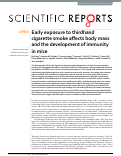 Cover page: Early exposure to thirdhand cigarette smoke affects body mass and the development of immunity in mice