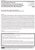 Cover page: The Association between Hospital-Physician Vertical Integration and Outpatient Physician Prices Paid by Commercial Insurers: New Evidence