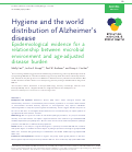 Cover page: Hygiene and the world distribution of Alzheimer’s diseaseEpidemiological evidence for a relationship between microbial environment and age-adjusted disease burden