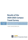 Cover page of Results of the 2024-2025 Campus Travel Survey
