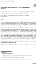 Cover page: Towards a dynamic, comprehensive conceptualization of dyslexia.