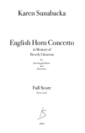 Cover page: English Horn Concerto: In Memory of Beverly Clouston
