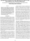 Cover page: Electrophysiology of Pragmatic Processing: Exploring the Processing Cost of the Scalar Implicature in the Truth-Value Judgment Task