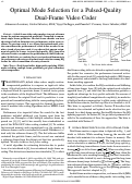 Cover page: Optimal Mode Selection for a Pulsed-Quality Dual-Frame Video Coder