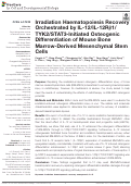 Cover page: Irradiation Haematopoiesis Recovery Orchestrated by IL-12/IL-12Rβ1/TYK2/STAT3-Initiated Osteogenic Differentiation of Mouse Bone Marrow-Derived Mesenchymal Stem Cells