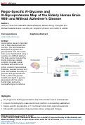 Cover page: Regio-Specific N-Glycome and N-Glycoproteome Map of the Elderly Human Brain With and Without Alzheimer’s Disease