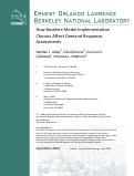 Cover page: How Baseline Model Implementation Choices Affect Demand Response Assessments
