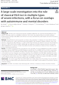 Cover page: A large-scale investigation into the role of classical HLA loci in multiple types of severe infections, with a focus on overlaps with autoimmune and mental disorders.