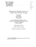 Cover page: Exploring the episodic structure of algebra story problem solving