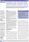 Cover page: Evidentiary needs of US public health departments with a mission to advance equity and health: a qualitative analysis