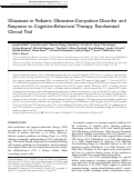 Cover page: Glutamate in Pediatric Obsessive-Compulsive Disorder and Response to Cognitive-Behavioral Therapy: Randomized Clinical Trial